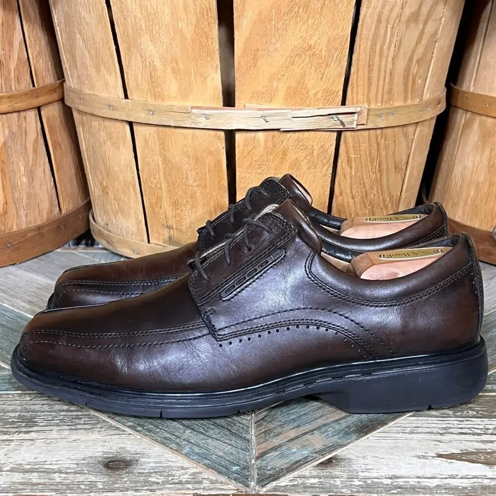 Clarks Unstructured Un Kenneth Brown Leather Comfort Lace-Up Oxfords Men Size 11